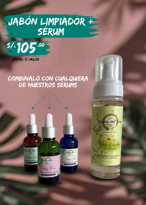 Jabón Espumoso + Serum para cabello, pestañas o rostro