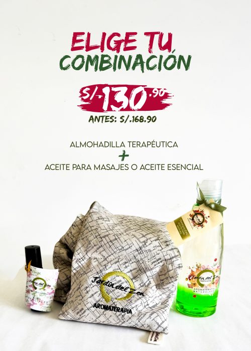 ALMOHADILLA TERAPÉUTICA CLÁSICA + ACEITE ESENCIAL O ACEITE PARA MASAJES