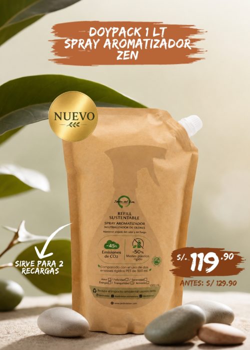 LANZAMIENTO: Doypack Refill Sustentable Spray Aromatizador Zen 1 Litro