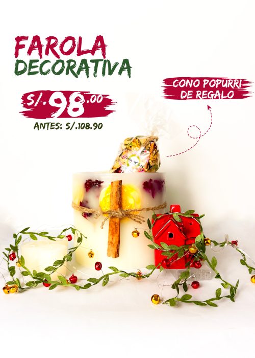 Farola Decorativa + Mini cono Potpourri Regalo