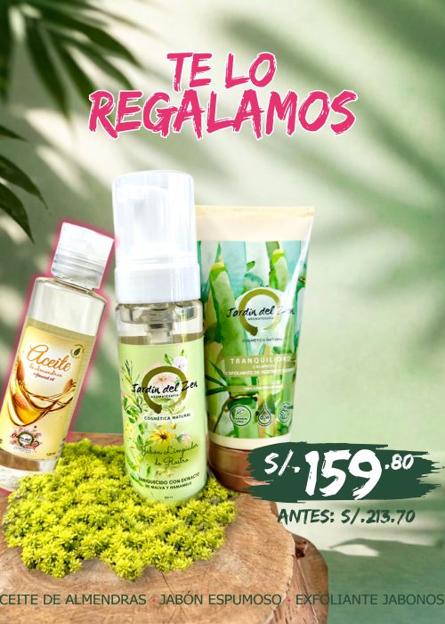Exfoliante Jabonoso + Jabón Espumoso y de regalo Aceite de almendras